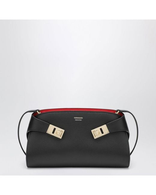 Ferragamo Black Hug/ Calfskin Mini Crossbody Bag