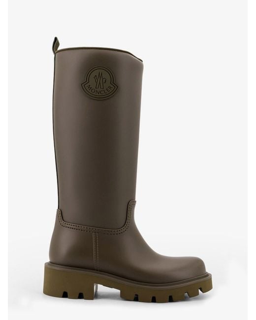 Moncler Brown Kickstream High Rubber Rainboots