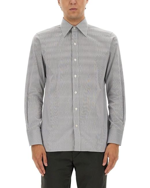 Tom Ford Gray Striped Shirt for men