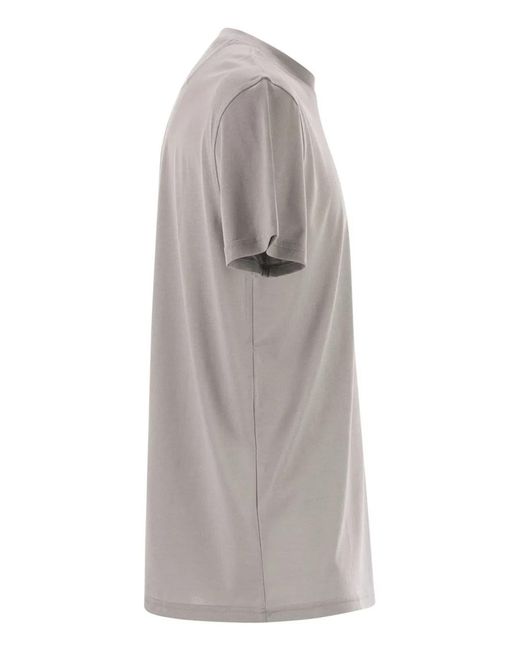 PT Torino Gray Cotton And Silk Jersey Knit for men