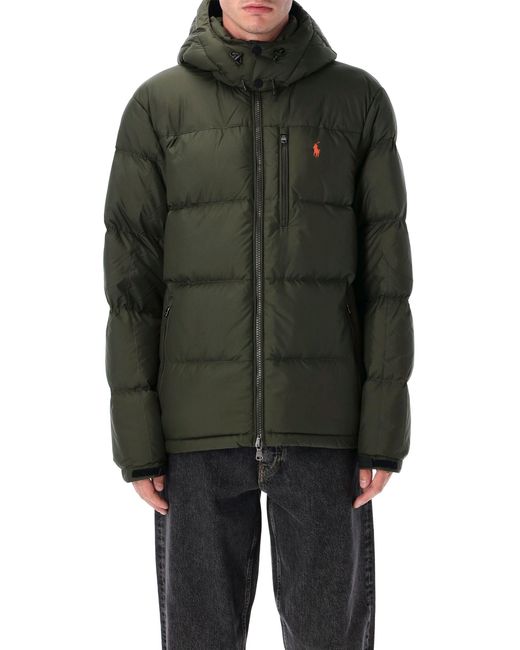 Polo Ralph Lauren Green Gorham Down Jacket With Detachable Hood Recycled Polyester Padding for men