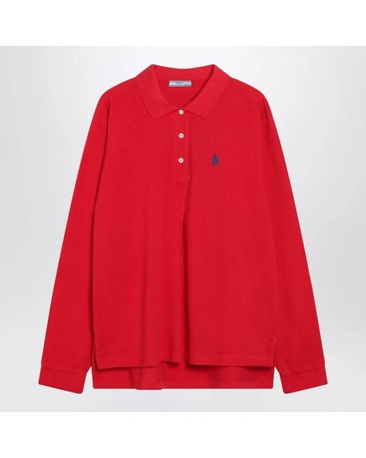 Prada Red Cotton Piqué Polo