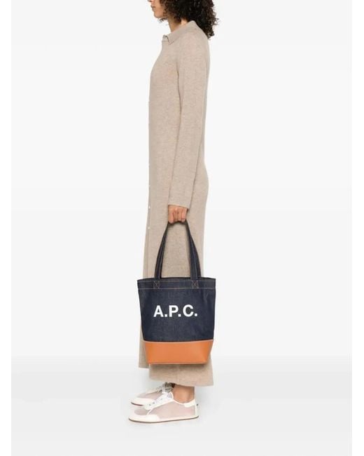 A.P.C. Blue Small Axel Tote