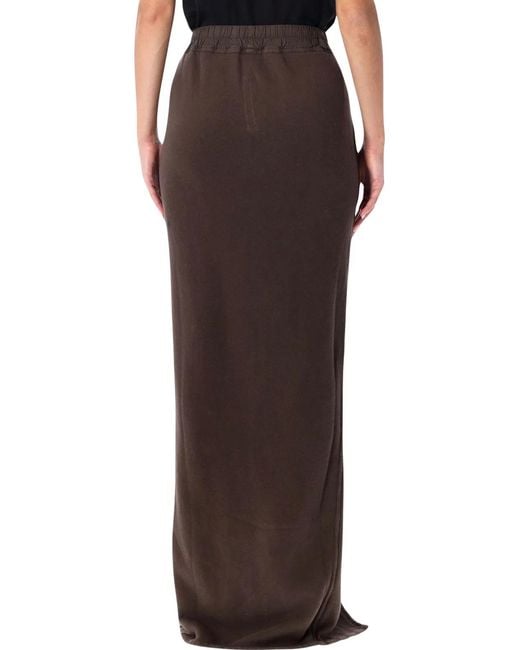 Rick Owens Brown Drkshdw Slit Skirt