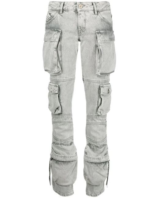 The Attico Gray Light Cotton Denim Trousers