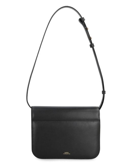 A.P.C. Black Leather Small Astra Crossbody Bag