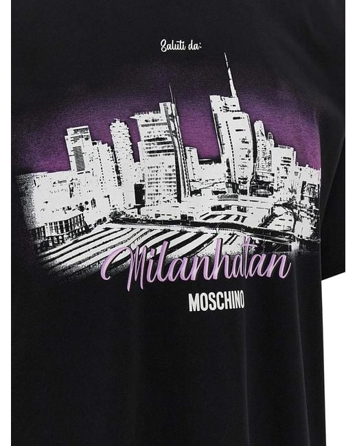 Moschino Black 'Milanhattan' T-Shirt for men