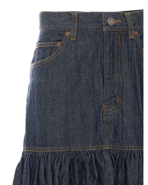 Saint Laurent Blue Country Denim Skirt