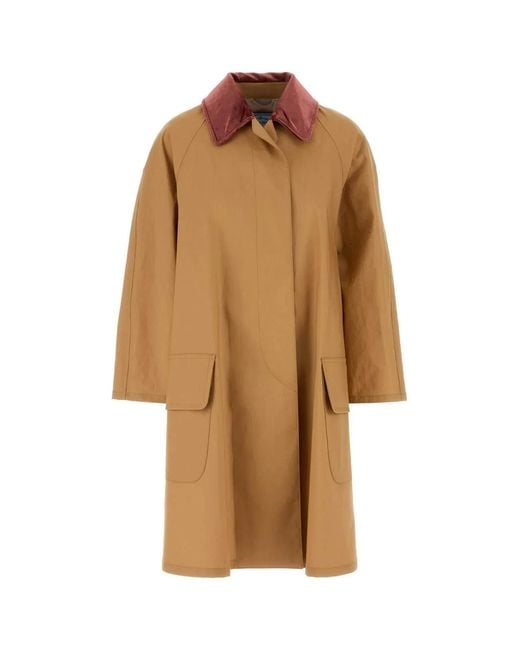Prada Brown Cotton Overcoat