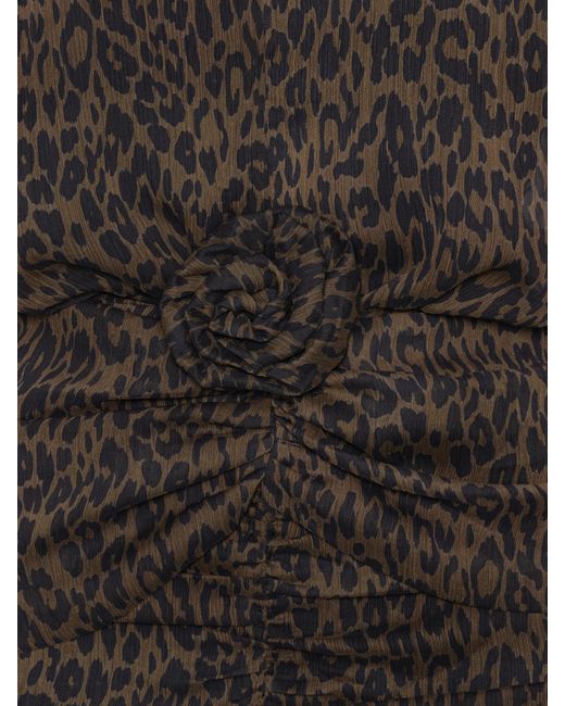 ROTATE BIRGER CHRISTENSEN Black Rotate Animal Print Mini Dress