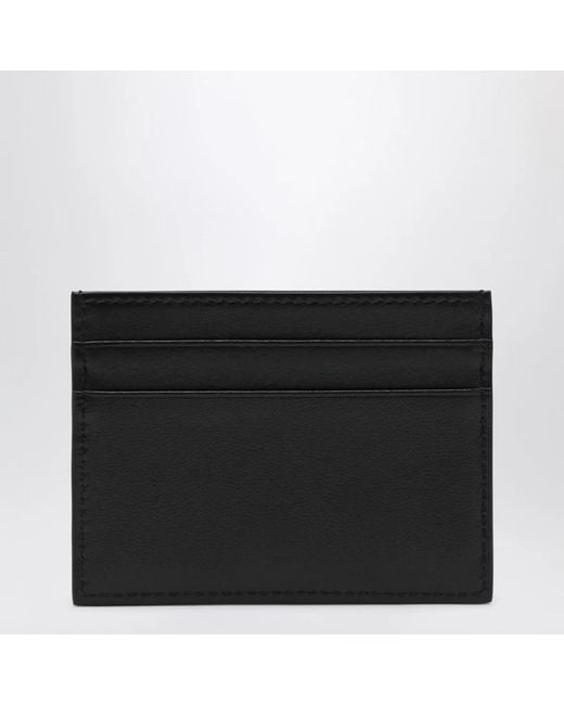 Dolce & Gabbana Black Dolce&Gabbana Leather Card Holder With Logo Tag