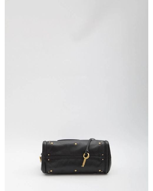 Chloé Black Stud-Embellished Padlock Shoulder Bag