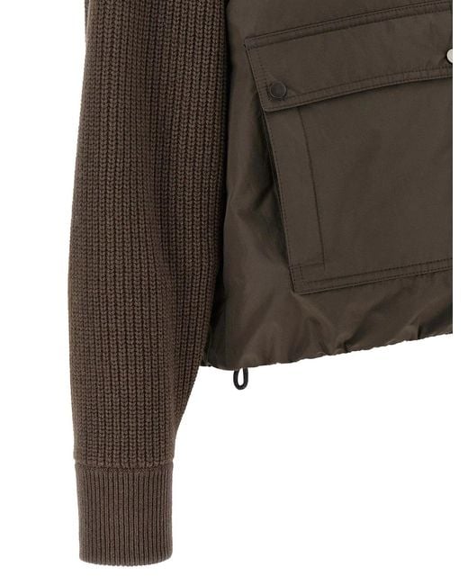 Brunello Cucinelli Green Knit Insert Down Jacket