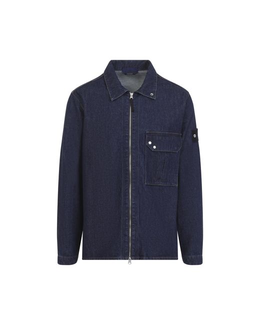 Stone Island Blue Rinse Jacket Shirt for men