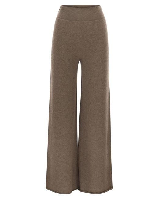 Vanisé Brown Cashmere Wide-Leg Trousers