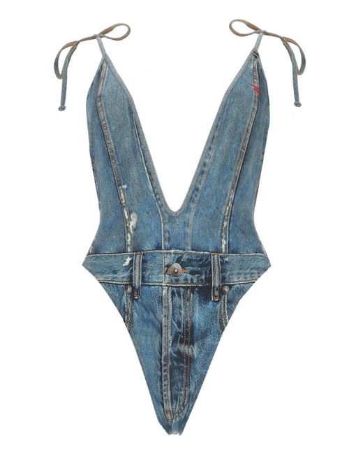 DIESEL Blue Costume Intero Effetto Denim