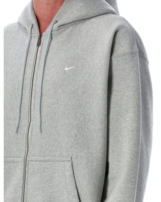 Nike Gray Solo Swoosh Full-Zip Hoodie for men