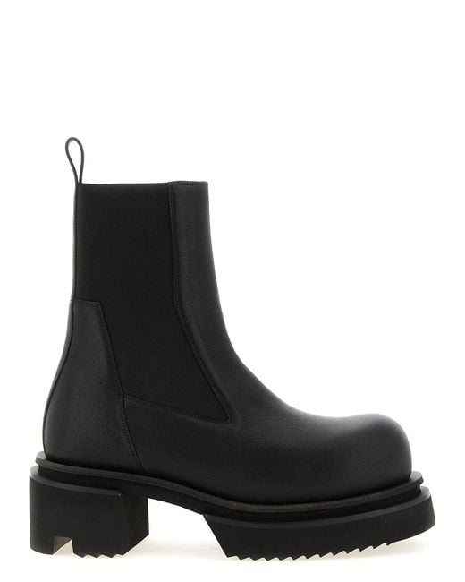 Rick Owens Black 'Beatle Bogun' Ankle Boots for men