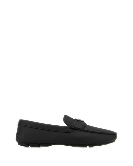 Prada Black Saffiano Leather Logo Driver for men