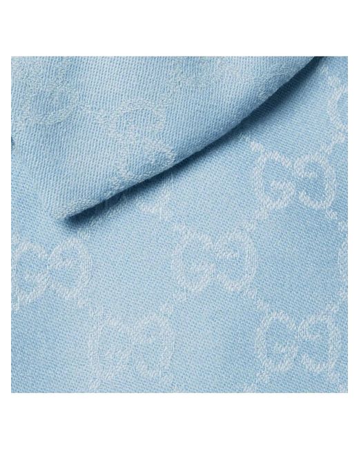 Gucci Blue Jacket Embroidered "Gg" Logo