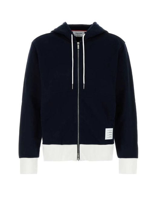 Thom Browne Navy Blue Cotton Sweatshirt for men