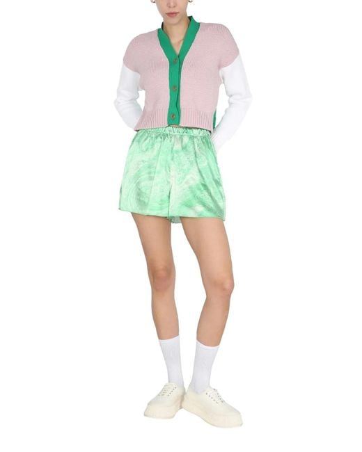 Opening Ceremony Green Marble Effect Shorts