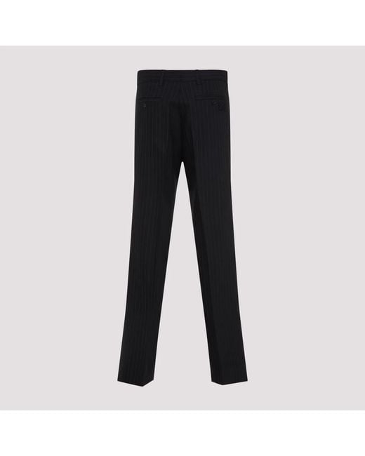 Miu Miu Black Embroidered Stretch Wool Palazzo Pant