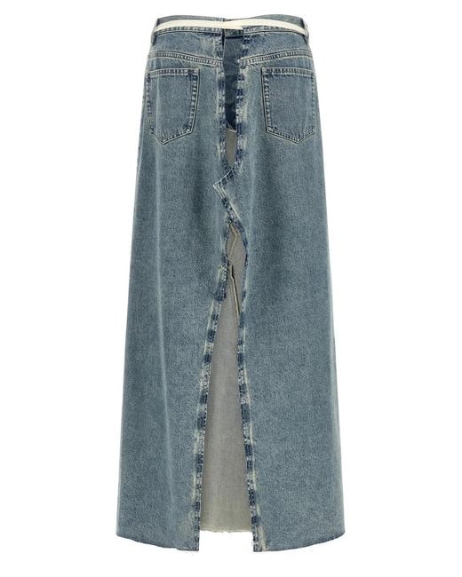 Maison Margiela Blue Raw Hem Denim Skirt
