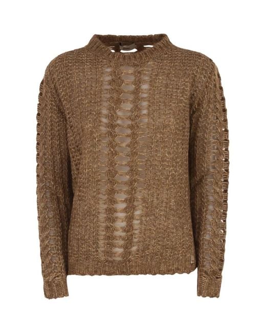 Herno Brown Crew Neck Knitted Jumper