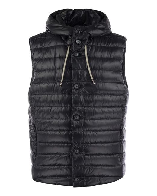 Herno Black Sleeveless Down Jacket for men