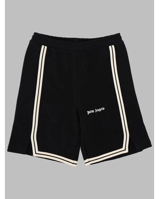 Palm Angels Black Pa Minitrack Sweatshorts Boy