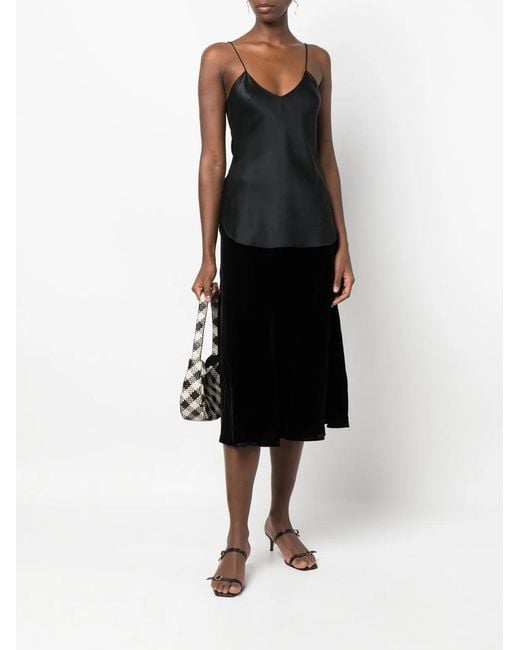 Gold Hawk Black Velvet Long Skirt