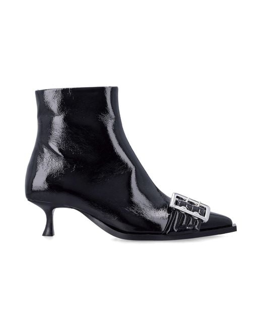 Ganni Black Buckle Low Boot