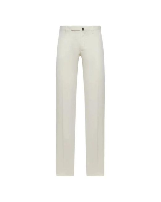Incotex White Classic Chino Trousers for men