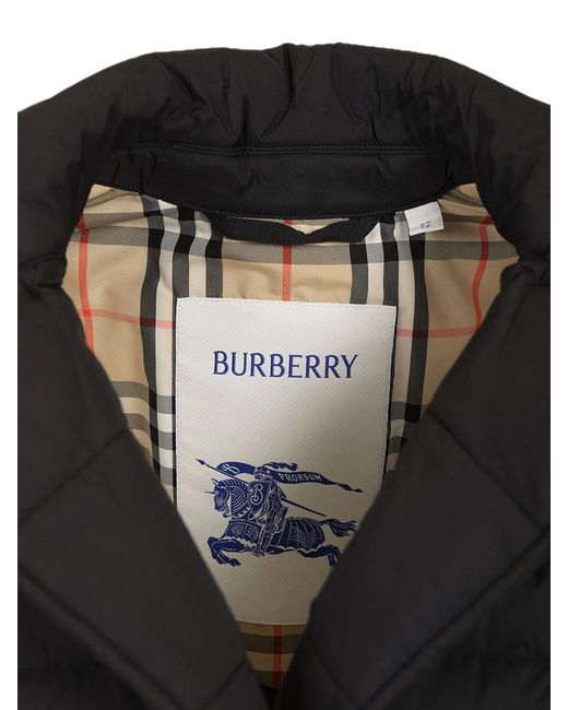 Burberry Black Belted Quilted Long Coat