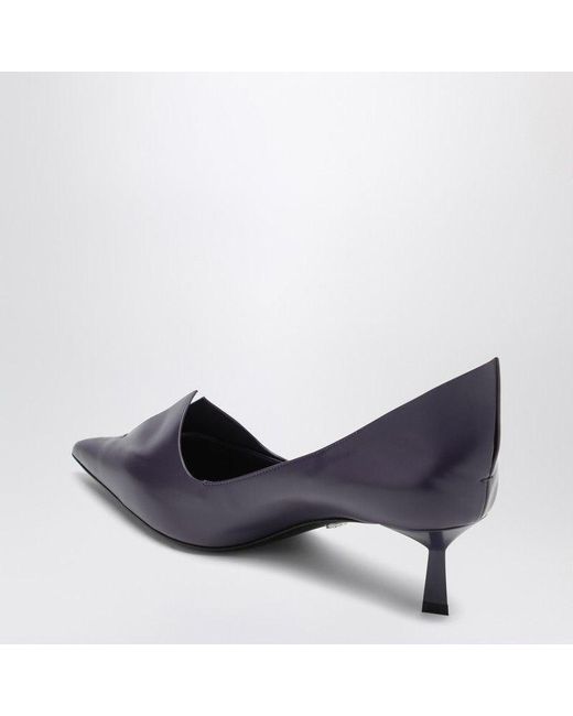 Prada Blue Brushed Leather Décolleté