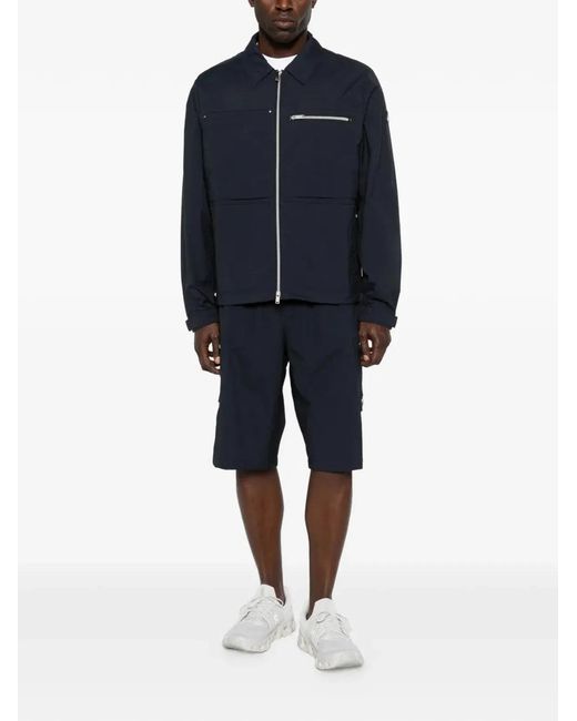 Moose Knuckles Blue Topflight Cargo Shorts for men