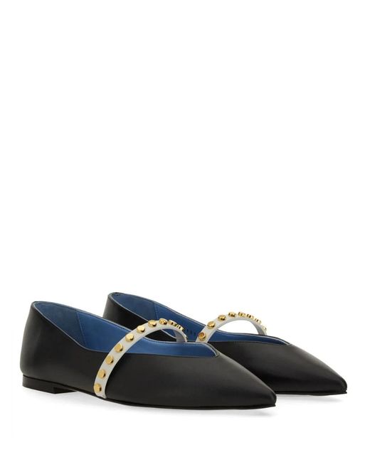 McQueen Black Leather Ballerina