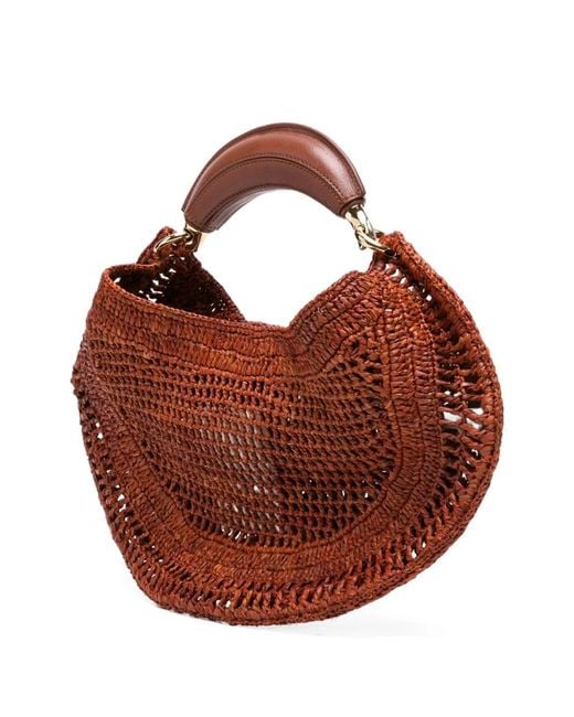 Chloé Brown Summer Banana Rafia Hobo Bag