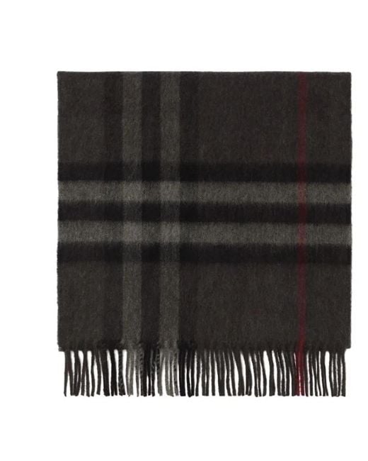 Burberry Black Charcoal Wool Scarf