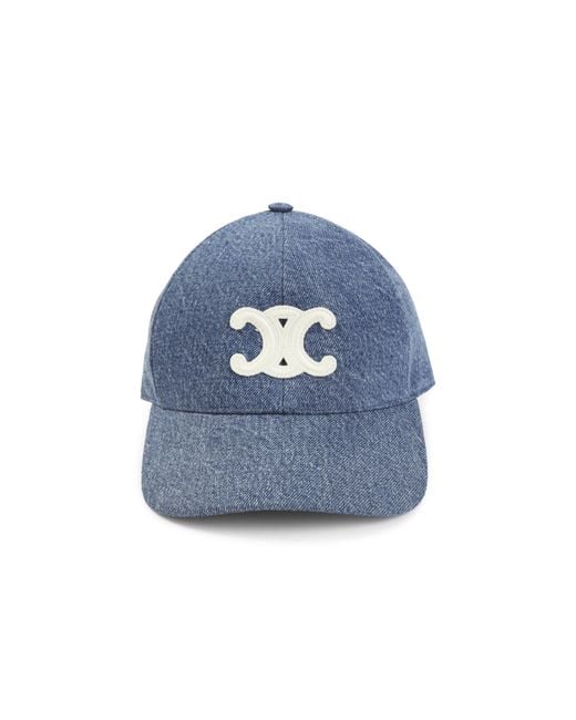 Céline Blue Dark Union Wash Triomphe Baseball Cap