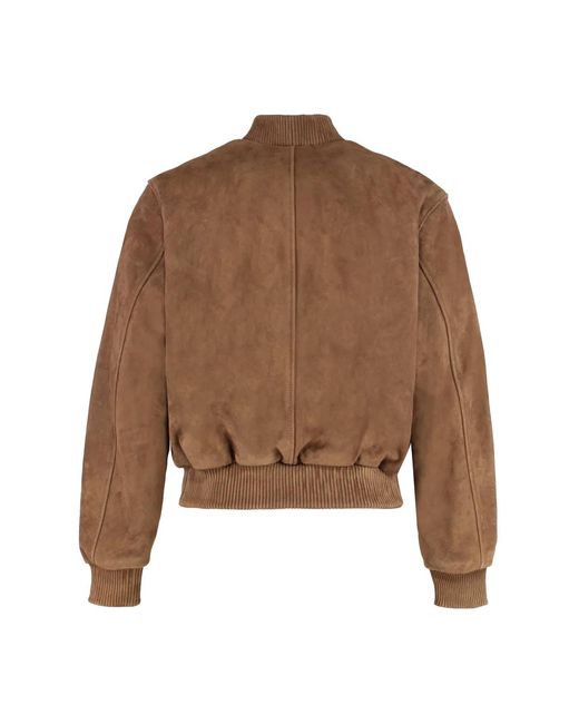 AMI Brown Suede Bomber Jacket for men