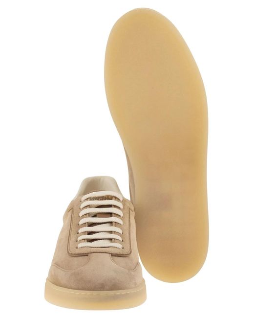 Brunello Cucinelli Brown Suede Trainers for men