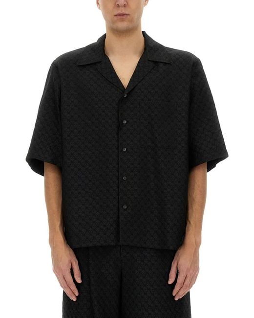 McQueen Black Skull Pattern Shirt for men