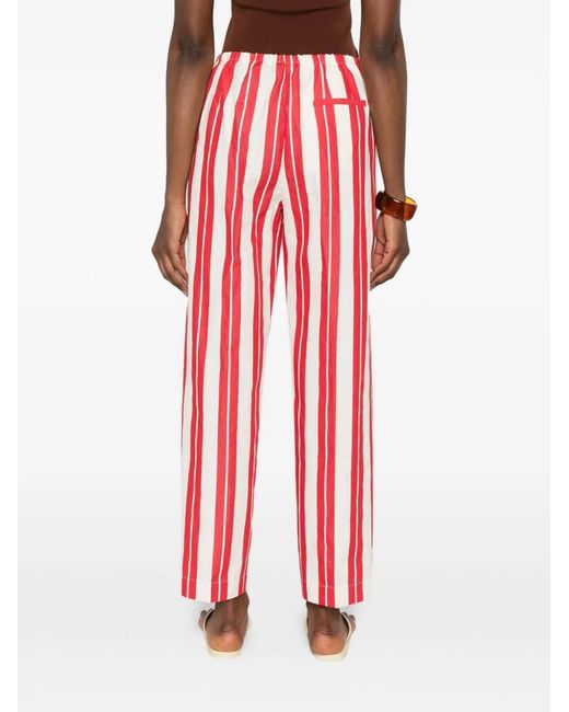 Forte_forte Red Striped Drawstring Trousers