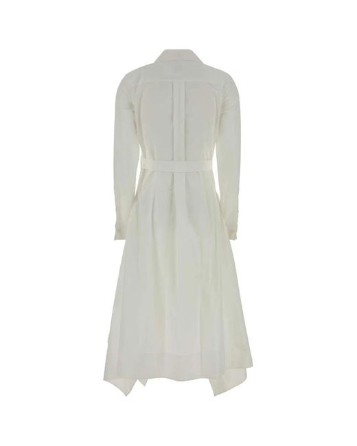 Loewe White Poplin Shirt Dress