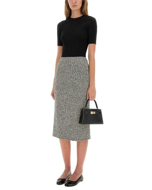 Tory Burch Black Ribbed Cotton Pullover