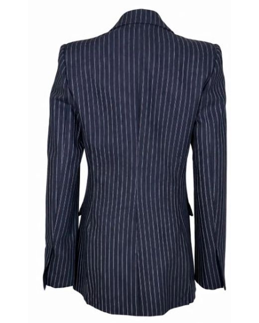 Pinko Blue Pinstripe Double Breasted Jacket