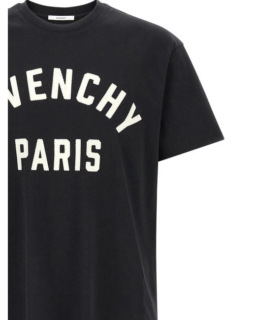Givenchy Black Paris' T-Shirt for men