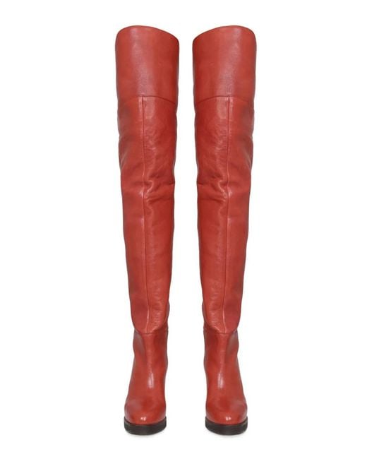 Isabel Marant Red Laelle Cuissard Boot